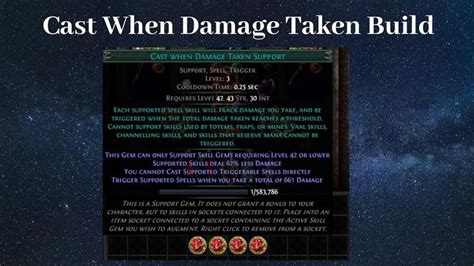 cast when damage taken setup